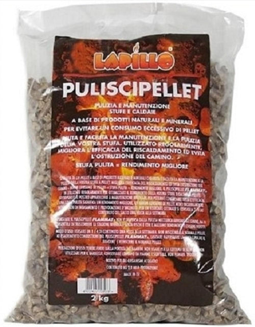 LAPILLO PELLET SPAZZACAMINO STUFE CALDAIE PELLET TOGLI FULIGGINE 2 KG FE 209243