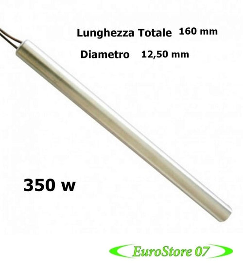 RESISTENZA CANDELETTA ACCENSIONE STUFA A PELLET diam 12,5MM - 160MM 350W - SP 49