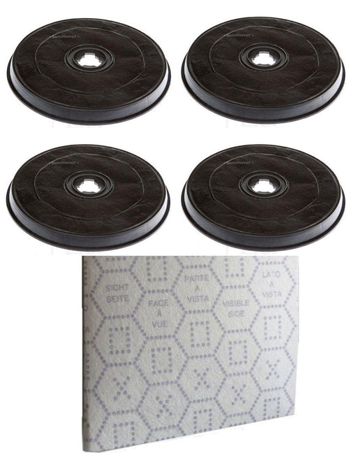 4 FILTRI CAPPA FABER CARBONI ATTIVI CON FARFALLA + 1 PANNO H 2.6 Cm Ø 23.2 F 38