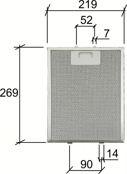 ELICA / WHIRLPOOL 481248048083 1 FILTRO CAPPA METALLICO 269x219x9 mm F 241