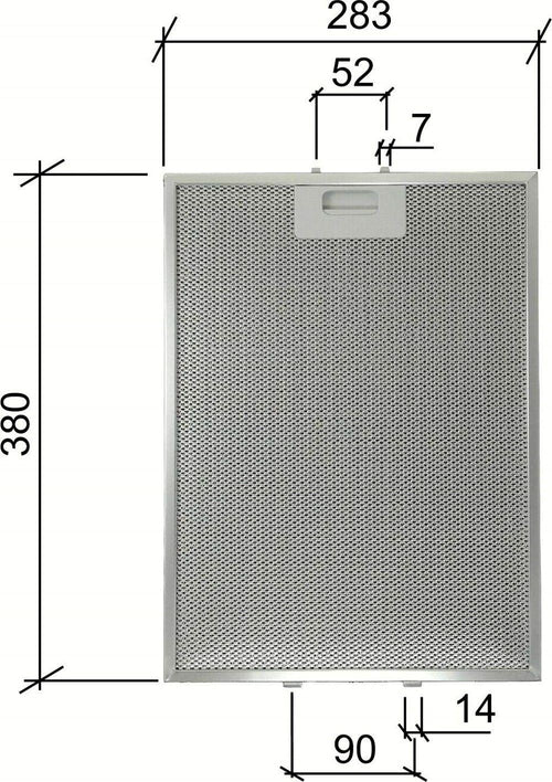 ELECTROLUX AEG 4055107017 FILTRO CAPPA METALLICO 380x283x9mm CD 39281200 F 231