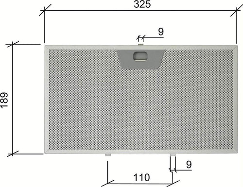 ELICA INCA SMART PLUS, FILTRO CAPPA METALLICO CM 325 X 189 x 9 mm F 215