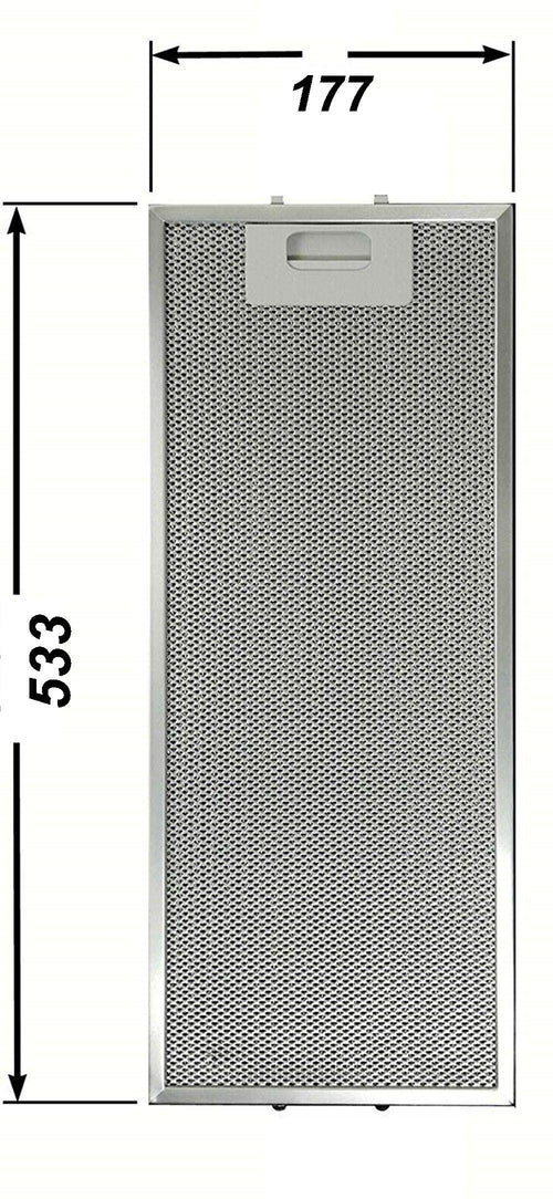 ELICA IKEA WHIRLPOOL FILTRO CAPPA METALLICO 533x177x9mm F 206