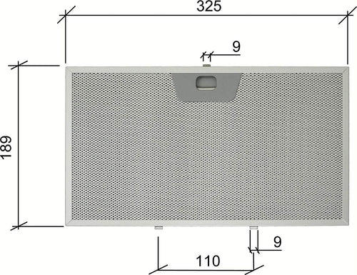 FILTRO CAPPA ALLUMINIO METALLICO ANTIGRASSO FABER FRANKE UNIVERSALE 235X189mm