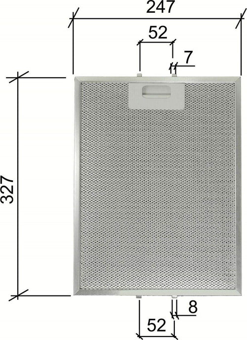 1 FILTRO CAPPA METALLICO COMPATIBILE TURBO AIR mm.247 x 328 x 9 F 243