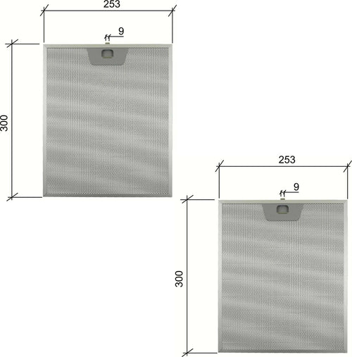 2 PZ ZANUSSI 50248271004 FILTRO CAPPA ALLUMINIO 253 X 300 mm F 204