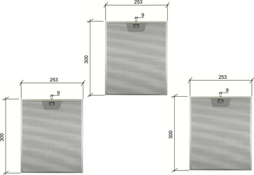 3 PZ ELECTROLUX AEG 4055107017 FILTRO CAPPA METALLICO 380x283x9 CD39281200 F 231