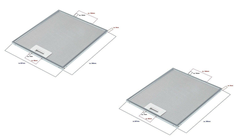FILTRO CAPPACANDY 49030919 INDESIT C00314158 METALLICO 305x267x9mm PZ 2 F 239