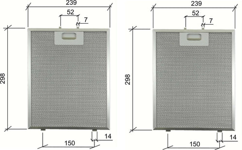 2 PZ BEST HYGENA 08087609 0808735 FILTRO CAPPA METALLI CM 298x239x9mm F 232