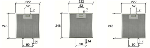 FILTRO CAPPA ELICA GF04MC METALLICO mm 248x222x9 -3 PZ - F 249
