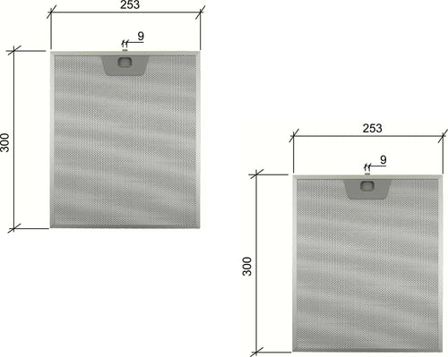 FRANKE ARISTON 059594 FILTRO CAPPA ALLUMINIO 253X300mm 39610300 F204 2PZ