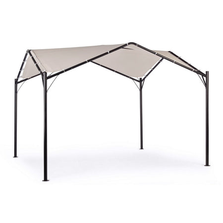 Gazebo "Dome" color antracite-grigio, struttura in acciaio per esterno da 3.5 x 3.5 cm