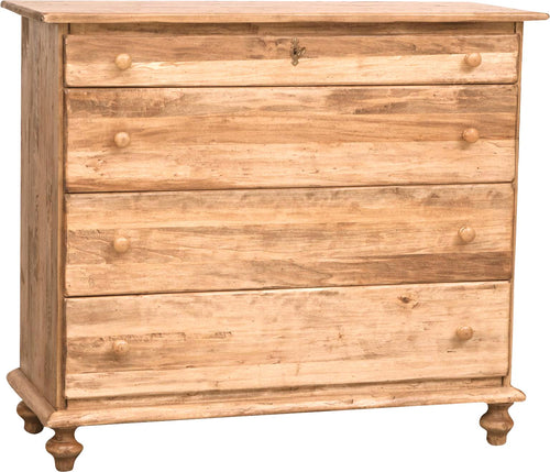 Biscottini Biscottini Comò Country Legno Tiglio 4 Cassetti 114x49x99 Made in Italy