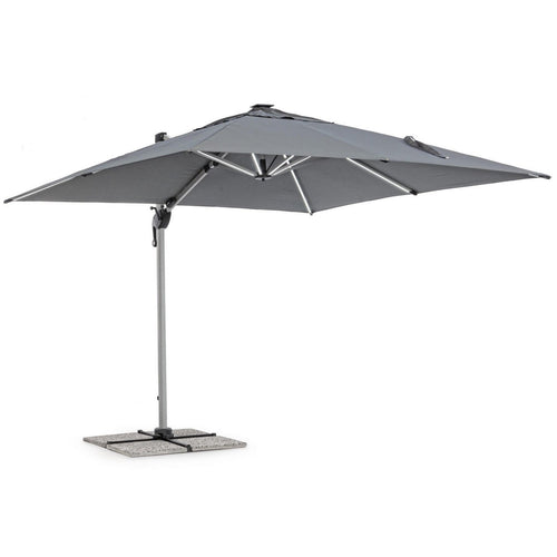 Ombrellone Ines Led in alluminio con palo laterale orientabile da giardino Ines