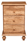 Biscottini Comodino Country in legno massello di tiglio finitura naturale L50xPR35xH70 cm. Made in Italy