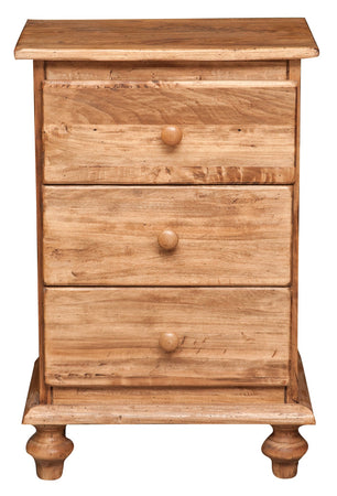 Biscottini Biscottini Comodino Country Legno Massello Tiglio Naturale 3 Cassetti 50x35x70