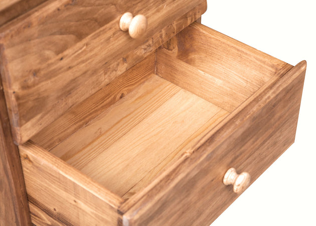 Biscottini Biscottini Comodino Country Legno Massello Tiglio Naturale 3 Cassetti 50x35x70