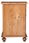 Biscottini Comodino Country in legno massello di tiglio finitura naturale L50xPR35xH70 cm. Made in Italy