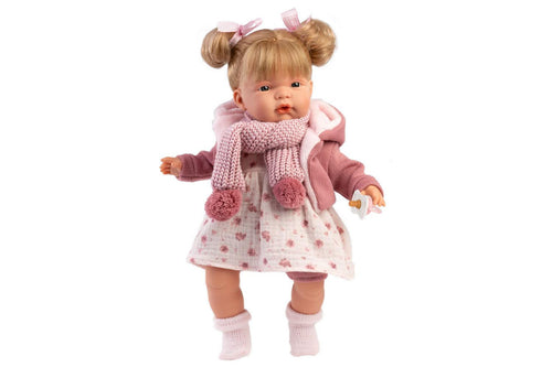 Reborn Morbido Joelle 38cm Sciarpa Rosa