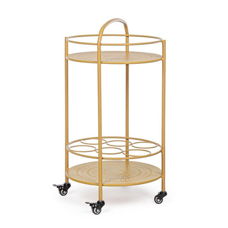 Carrello portatile "Burton" porta bottiglie e calici da vino h 81 cm