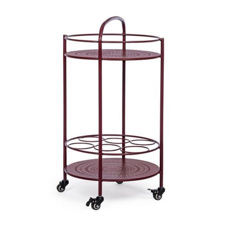 Carrello portatile "Burton" porta bottiglie e calici da vino h 81 cm