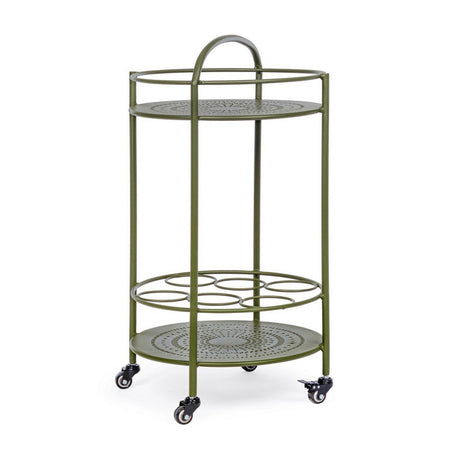 Carrello portatile "Burton" porta bottiglie e calici da vino h 81 cm