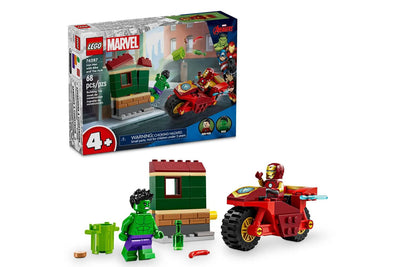 Super Heroes Marvel Iron Man con moto e Hulk