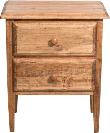 Biscottini Comodino Country in legno massello di tiglio finitura naturale L55xPR35xH65 cm. Made in Italy