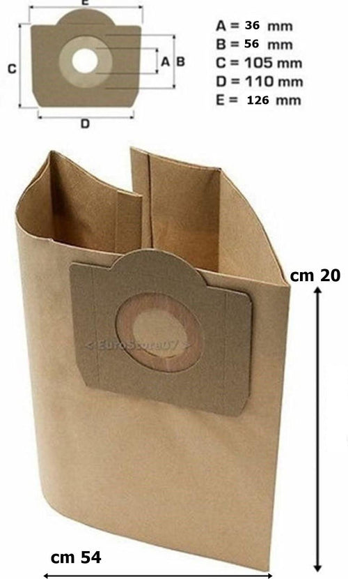 5 SACCHETTI ASPIRAPOLVERE LAVORWASH WHISPER V 8 / SAHARA TIPO 5.212.0049 LW 2