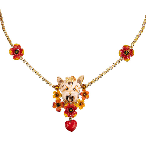 DOLCE & GABBANA Collana cane Terrier con fiore