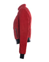 Timberly - Bomber Donna Rosso in vera pelle camoscio
