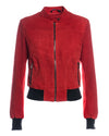 Timberly - Bomber Donna Rosso in vera pelle camoscio