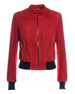 Timberly - Bomber Donna Rosso in vera pelle camoscio