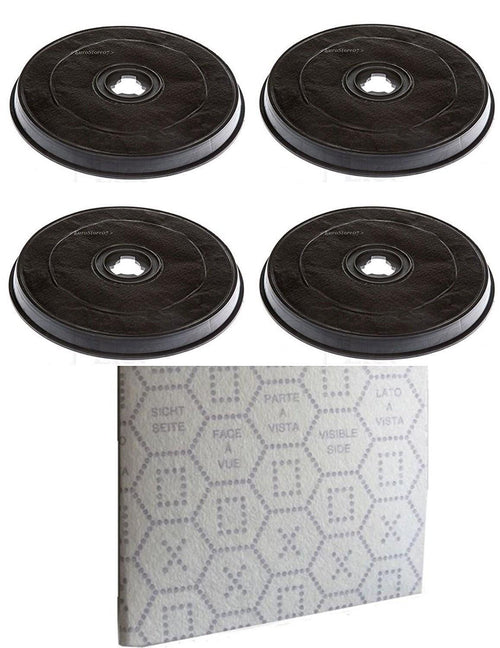 FABER 4 FILTRI CAPPA CARBONI ATTIVI + 1 PANNO SATURAZIONE H 2.6 Cm Ø 23.2 F 38