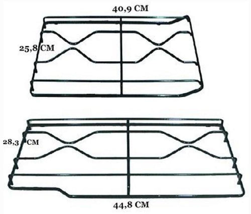 GRIGLIA CUCINA ARISTON 2 PZ CM 44,8 X 28,3 + 40,9 X 25,8 GRIGLIE P 0256 + P 0258