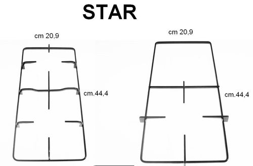 STAR 2 GRIGLIE PIATTINA SMALTATE NERE CUCINA CM 44,4 X 20,9 KP560-60-5F P 5550/1