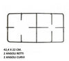 LOFRA GRIGLIA 2 FUOCHI CUCINA GAS PIANI COTTURA CM.42,4 X 22 NERE LUCIDE P 3261