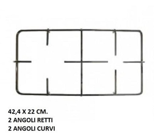 LOFRA GRIGLIA 2 FUOCHI CUCINA GAS PIANI COTTURA CM.42,4 X 22 NERE LUCIDE P 3261