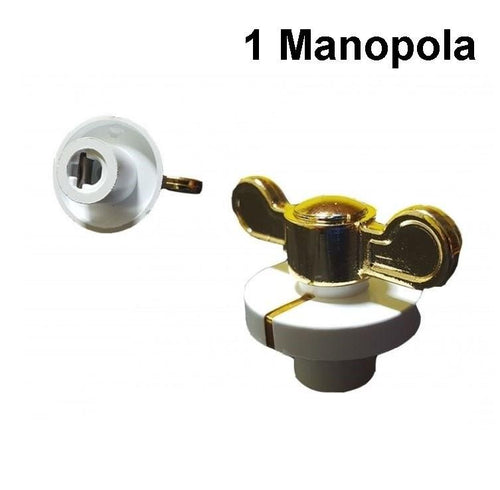 SMEG 1 MANOPOLA BIANCA / ORO CUCINA GAS PERNO 6 MM GAMBO 10 MM MN 860