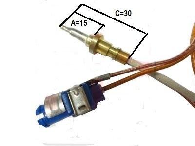 IGNIS WHIRLPOOL TERMOCOPPIA TESTA 30 MM CUCINA A GAS SPILLO 481010566187 TC 28