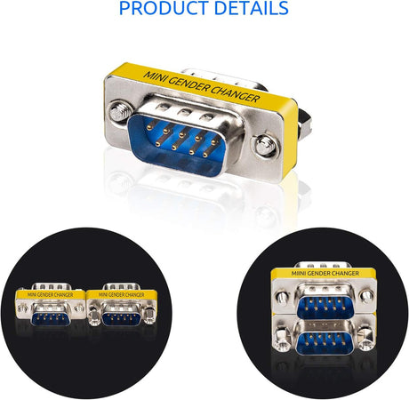 Mini Gender Changer Standard DB 9 poli M/M