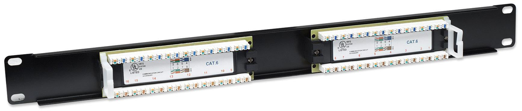Pannello patch UTP 16 posti RJ45 cat. 6