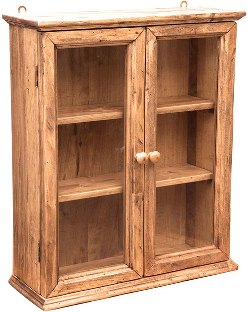Biscottini Vetrinetta Country da appendere in legno massello di tiglio finitura naturale. Made in Italy