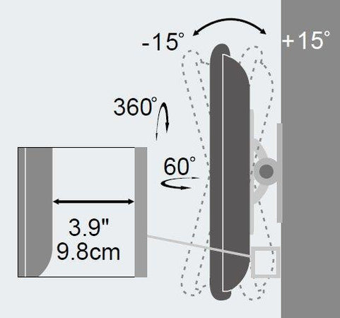 Supporto a muro per TV LED LCD 13''-30'' full motion Nero