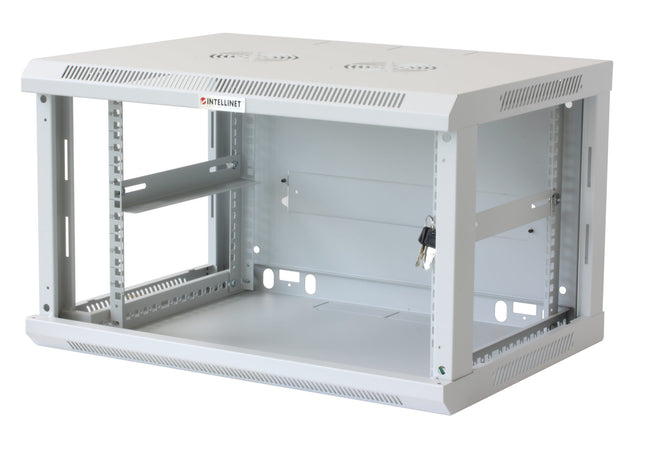 Armadio Rack 19'' a muro 6 unit&agrave sezione unica prof. 600mm Grigio