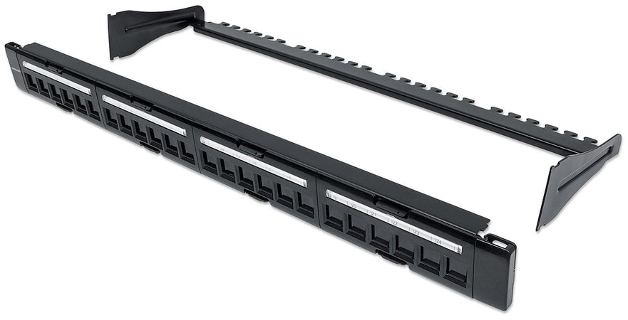 Pannello Patch Modulare 24 Porte Slim 1U Nero