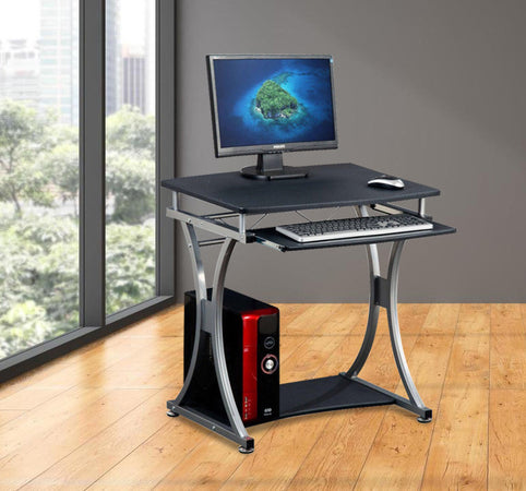 Scrivania per PC Compatta con Cassetto Estraibile, Nero Grafite