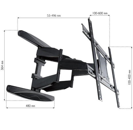 Supporto a Muro Ultra Slim per TV LED LCD 40-80'' Full Motion Nero