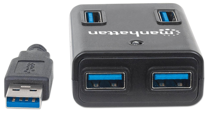 Hub USB 3.0 4 Porte con Alimentatore 5V 3A Nero