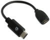 Cavo HiSpeed USB MicroB Femmina / USB-C Maschio 0,15m Nero